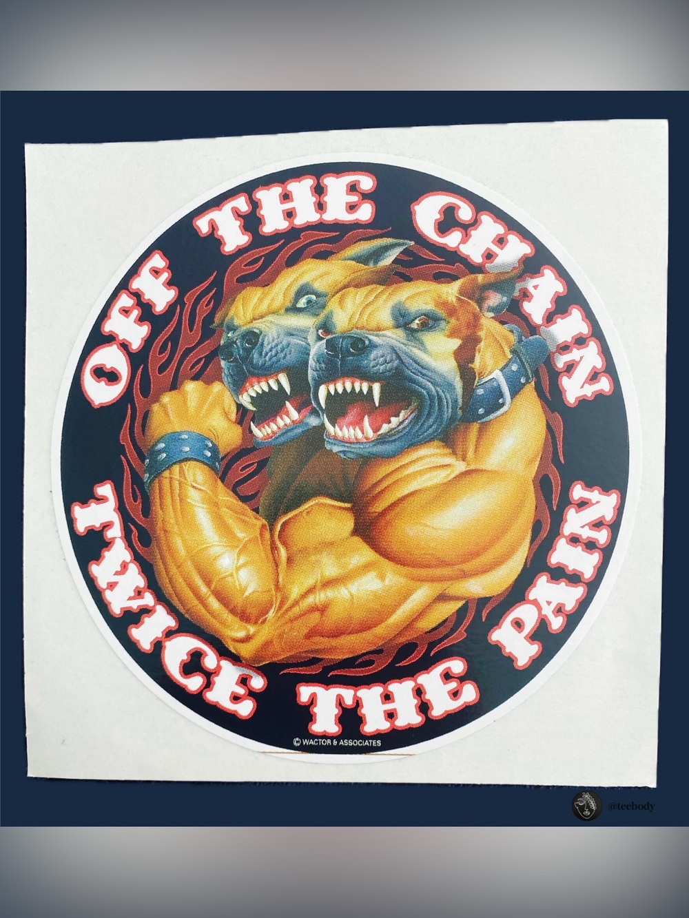 Vintage 90s Vending Machine Sticker Bulldog Off The Chain Wactor Associates 5"